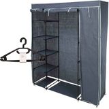 Mobiele Kledingkast - Opvouwbaar - Grijs - Non Woven Stof - Incl 10 Hangers