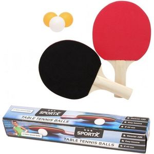 Tafeltennis of ping pong setje van 2 batjes en 9x tafeltennisballetjes