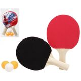 Tafeltennis of ping pong setje van 2 batjes en 9x tafeltennisballetjes