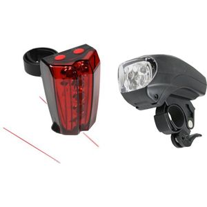 Benson Fietsverlichting set - voor/achterlicht fiets - LED + Laser