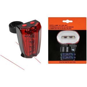 Benson Fietsverlichting set - voor/achterlicht fiets - LED + Laser