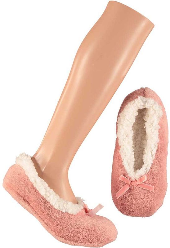 Apollo - Lage dames sloffen/pantoffels - lichtroze