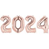 Helium/folie Ballonnen - 2024 - rose goud - 88 cm