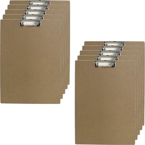 10x stuks clipboard/klembord houtkleur B4 formaat 28 x 39 cm