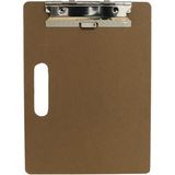 Gerim - Clipboard houtkleur A4 formaat - 4x stuks - Documenten klembord