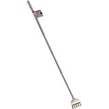 Gerim - Stevige hark ruggenkrabber - 2x stuks - uitschuifbaar tot 50 cm - zilver