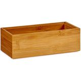Kinvara - Kast/lade/make-up organizers 3x stuks bamboe bakje 15 x 7 x 5 cm