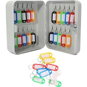Sleutelbox/kastje met 10x stuks sleutellabels
