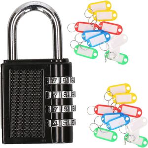 Hangslot/cijferslot met 20x stuks sleutellabels
