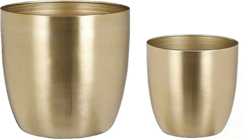 Mica - Plantenpot Set - Goud - Metaal - 2 Stuks