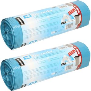Papstar 20x stuks afvalzakken/vuilniszakken - 240 liter - blauw - containerzakken
