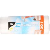 Papstar 40x stuks afvalzakken/vuilniszakken - 20 liter - transparant - Prullenbak zakken