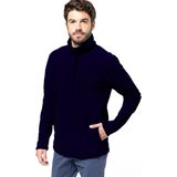 Kariban Fleece trui - navy blauw - halve ritskraag - warme winter sweater - heren - polyester