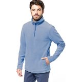 Kariban Fleece trui - sky blauw - halve ritskraag - warme winter sweater - heren - polyester