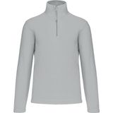 Kariban Fleece trui - lichtgrijs - halve ritskraag - warme winter sweater - heren - polyester