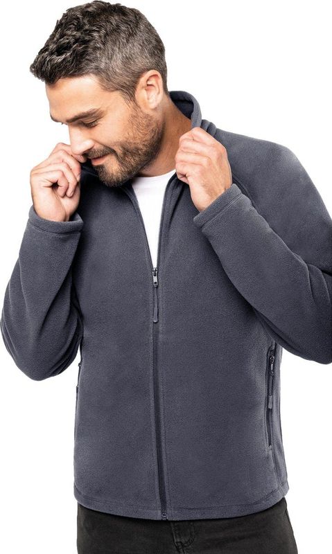 Kariban Fleece vest - donkergrijs - rits - warme winter sweater - trui - heren - polyester