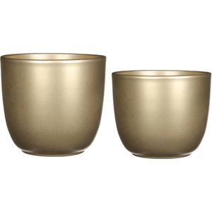 Mica - Plantenpot - Goud - Keramiek - Set van 4