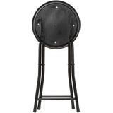 4x stuks bijzet krukje/stoel - Opvouwbaar - zwart/grijs - 46 cm