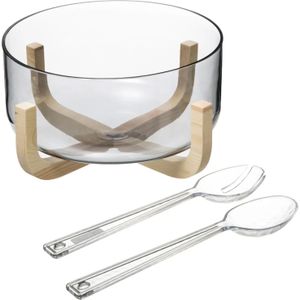 Secret de Gourmet Slakom/serveerschaal en slacouvert - Glas - D24 cm
