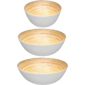 Secret de Gourmet - Voedsel Serveerschalen - Set 9x - Bamboe - D30/D25/D17 cm