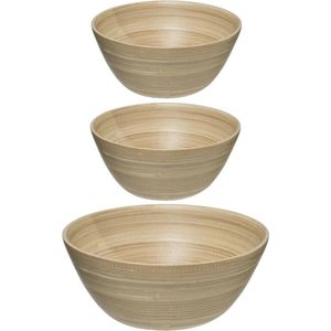 Secret de Gourmet voedsel serveerschalen - Set 5x - Bamboe - D30/D17 cm