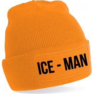 Bellatio Decorations Ice-man muts - unisex - one size - oranje - wintermuts