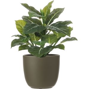 Mica Decorations Kunstplant groen 49 cm in bloempot - groen - D14.5 cm
