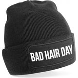 Bellatio Decorations Bad hair day muts  - unisex - one size - Zwart - wintermuts