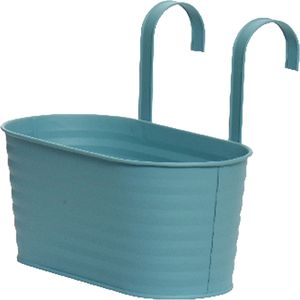 Decoris Bloembak ophangbaar - zink - 32 x 16 cm - blauw