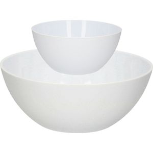 Plasticforte voedsel serveer schalen set - 8x stuks - kunststof - wit