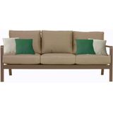 Hesperide Bank/sier/tuin kussens - binnen/buiten - set 4x stuks - beige/groen - 40x40 cm