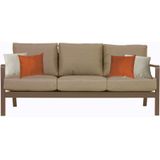 Hesperide Bank/sier/tuin kussens - binnen/buiten - set 4x stuks - beige/terra bruin - 40x40 cm