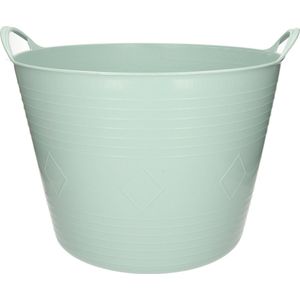 Flexibele kuip emmer/wasmand - mintgroen - 40 liter - Opbergmanden