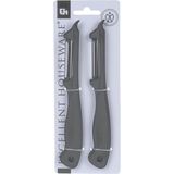Excellent Houseware - Dunschiller/aardappelmesjes - Grijs - 2x Stuks