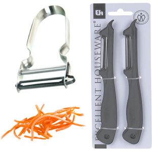 Excellent Houseware - Dunschiller/aardappelmesjes - Grijs - 2x Stuks