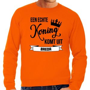 Bellatio Decorations Oranje Koningsdag sweater - echte Koning komt uit Breda - heren - trui