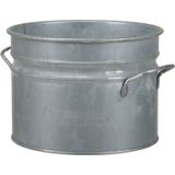 Othmar Decorations Bloempot/Plantenpot - 2x Stuks - 2,5 Liter - D16 X H13 cm - Zink