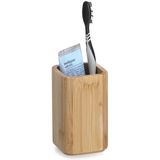 Zeller badkamer accessoires set 2-delig - bamboe hout - luxe kwaliteit
