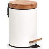 Zeller Badkamer/toilet accessoires - WC-borstel en pedaalemmer 3L - wit