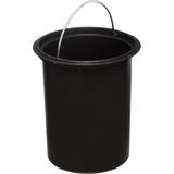 Zeller Badkamer/toilet accessoires set - WC-borstel/pedaalemmer- zwart - metaal/bamboe