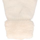 Gebreide handschoenen met nepbont - wit - dames - One size