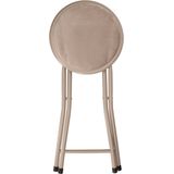 Excellent Houseware - bijzet krukje/stoel - Opvouwbaar - beige - D30 x H45 cm