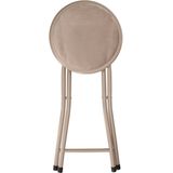 Excellent Houseware - bijzet krukje/stoel - 2x - Opvouwbaar - beige