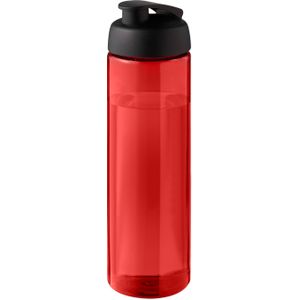 Sport bidon gerecycled kunststof - drinkfles - rood/zwart - 850 ml - Sportfles