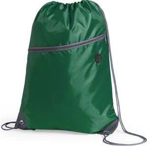 Sport gymtas/rugtas/draagtas groen met rijgkoord 34 x 44 cm van polyester - Gymtasje - zwemtasje