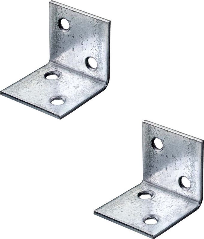 40x Versterkingshoeken / verbindingshoeken staal verzinkt 3 x 3 cm - hoekankers