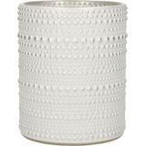 Countryfield Theelichthouders set - 3x - parel wit/goud - glas - luxe kaarsenhouders
