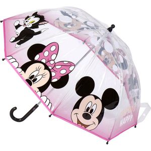 Disney Mickey Mouse en Minnie Mouse kinderparaplu - transparant - D71 cm