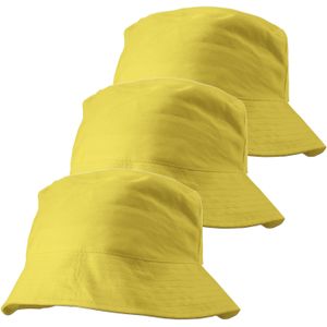 Trendoz Festival zonnehoedjes voor volwassenen - 6x - geel - 100% katoen