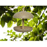 Decoris vogel voedersilo - 2x - bamboe hout - lichtbruin - 21 x 25 cm